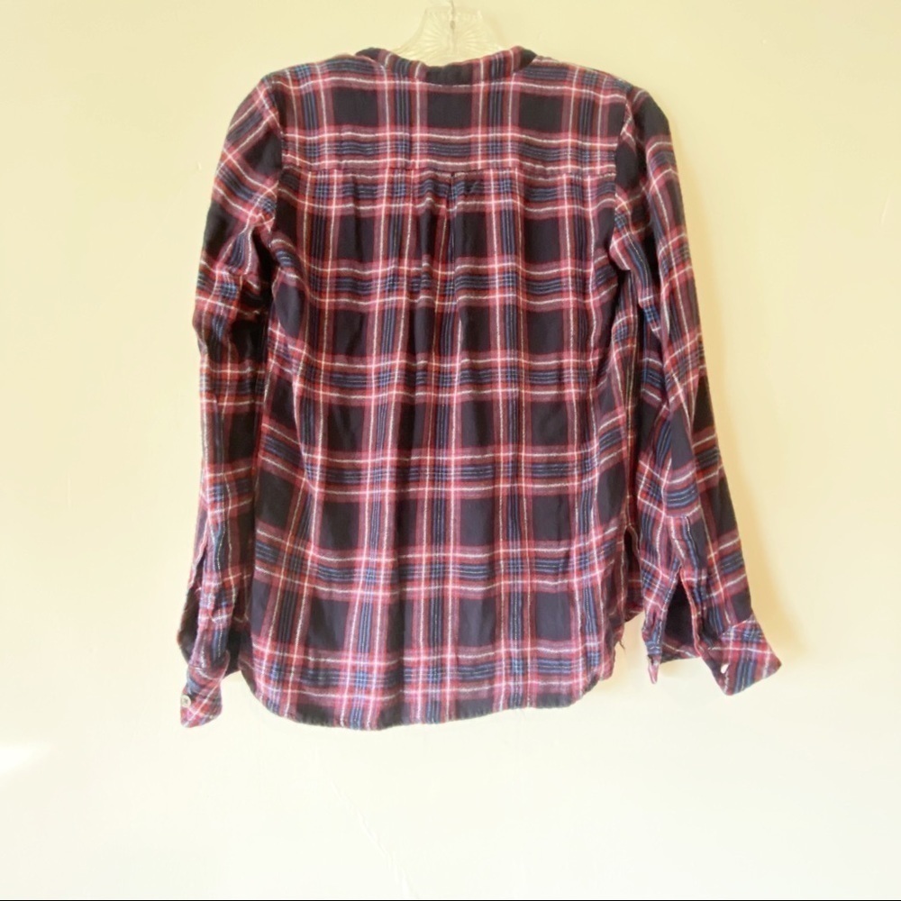 𝅺GAP Pullover Plaid Shirt Red Blue Size XS - Picture 4 of 7